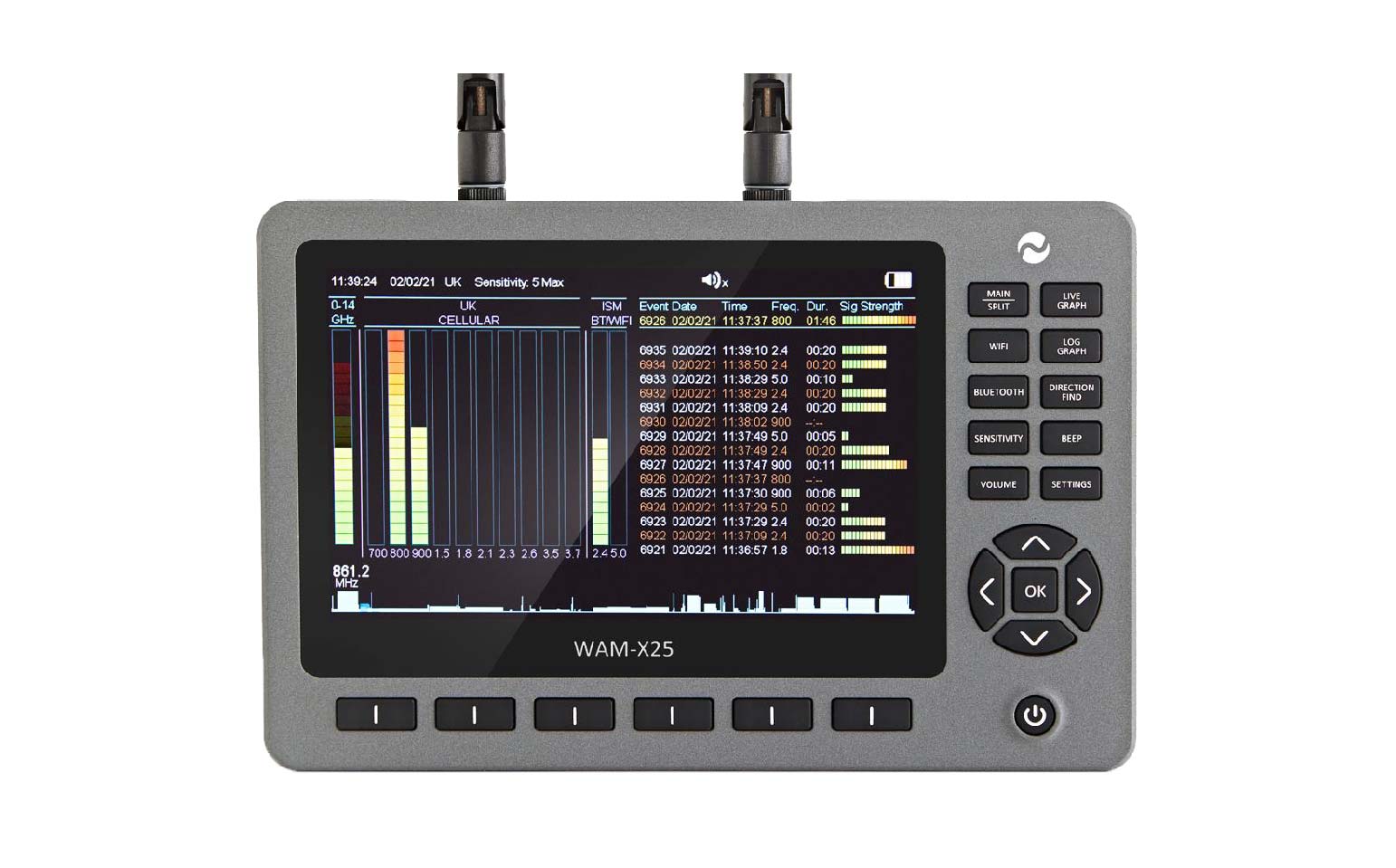 JJN Digital/WAM-X25_手持式無線信號探測分析儀